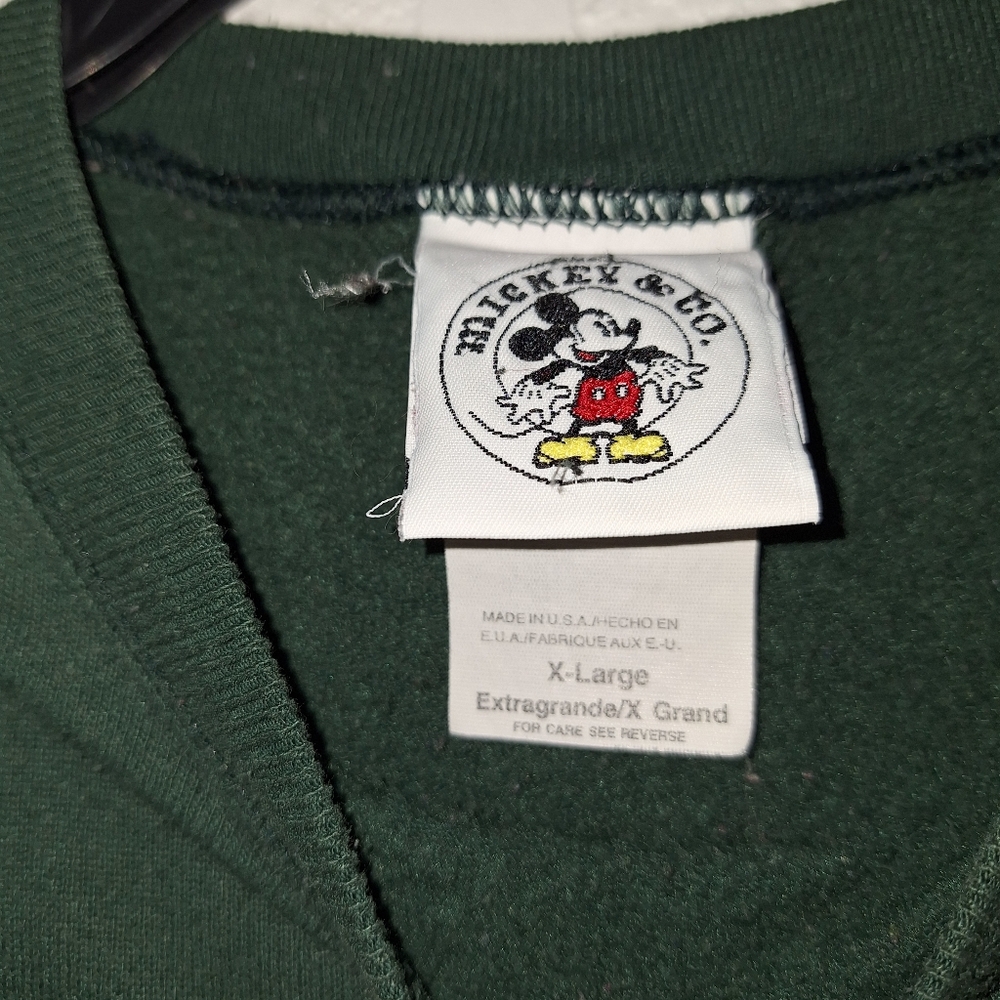 Mickey & Co 90s Mickey Mouse And Friends Green Pullover XL VINTAGE Made USA - Picture 6 of 6